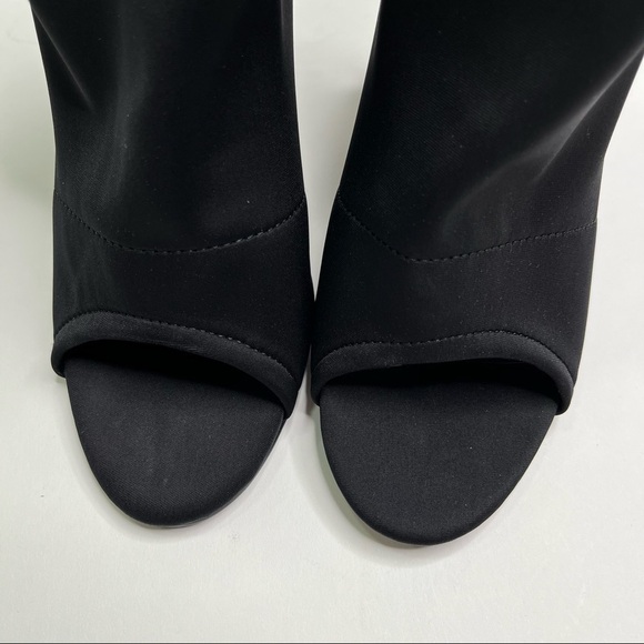 CAPE ROBBIN Infinite All The Riches Cash Money Sign Heel Open Toe Stretchy Boots - Picture 2 of 13